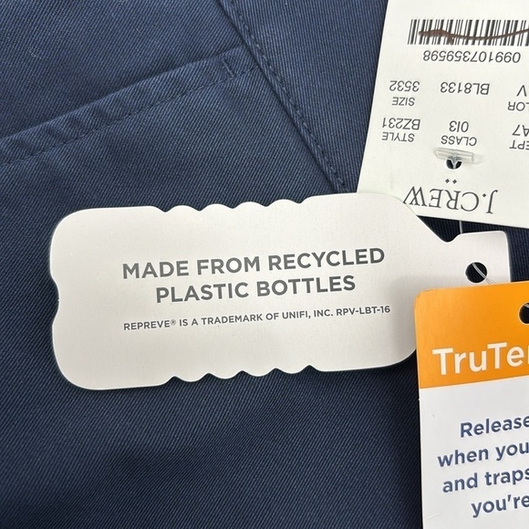 J Crew Factory Straight-fit TruTemp365® navy chino pant size 35x32 NWT BZ231 - Picture 10 of 16